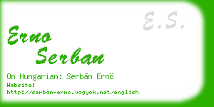 erno serban business card